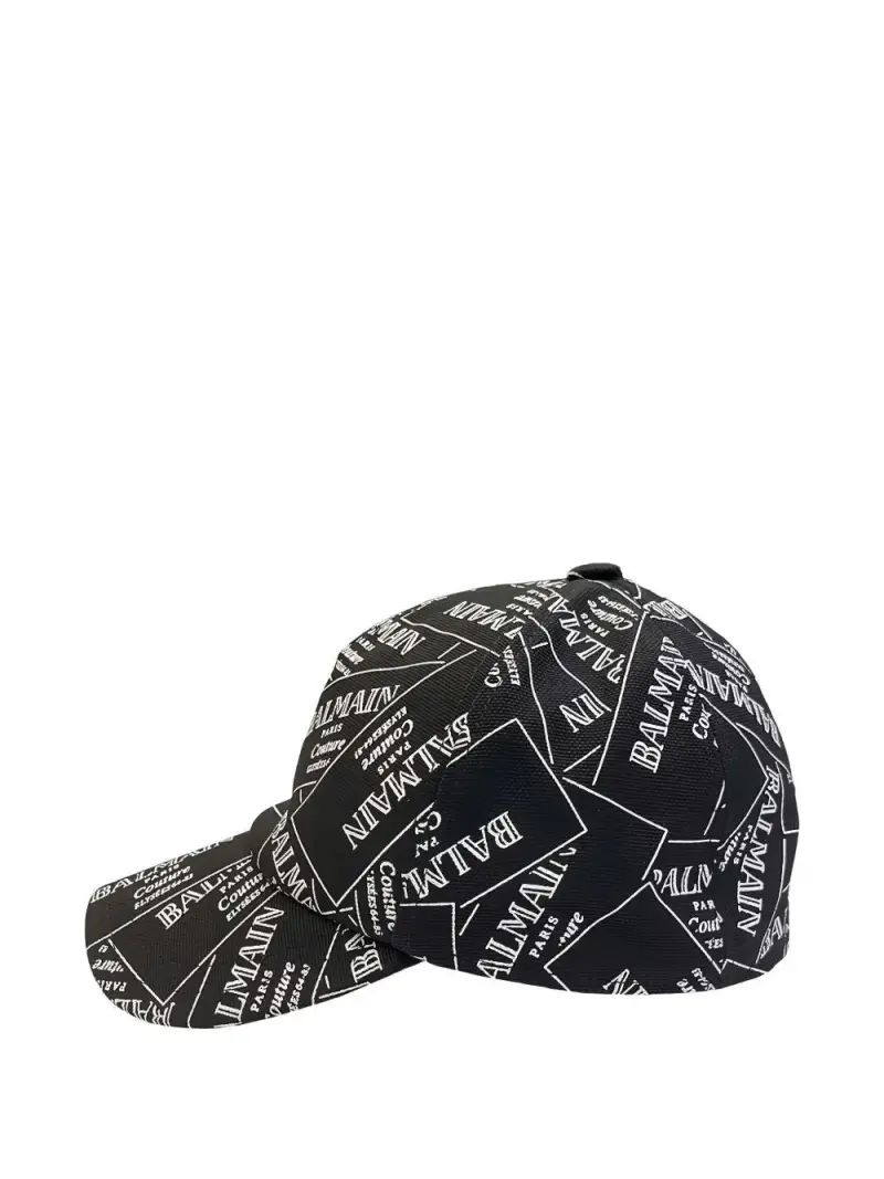 Cappellino con Stampa Logo Bianco Nero miniatura 3