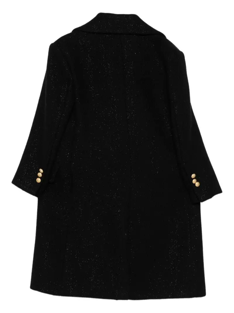Cappotto Nero Doppiopetto con Glitter miniatura 3