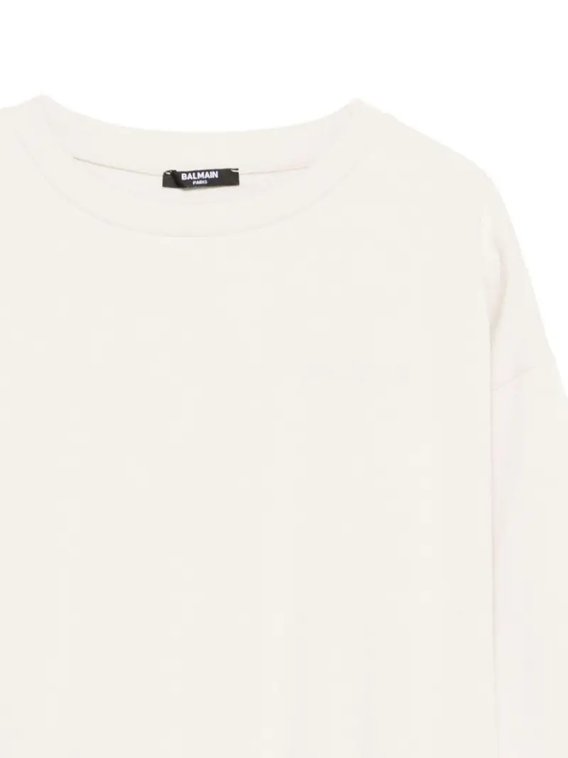 Felpa Beige con Logo Ricamato miniatura 2