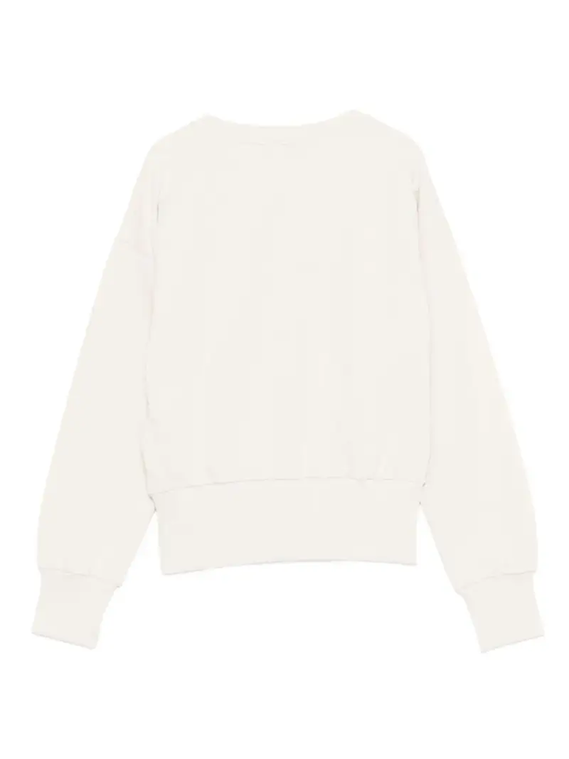 Felpa Beige con Logo Ricamato miniatura 3