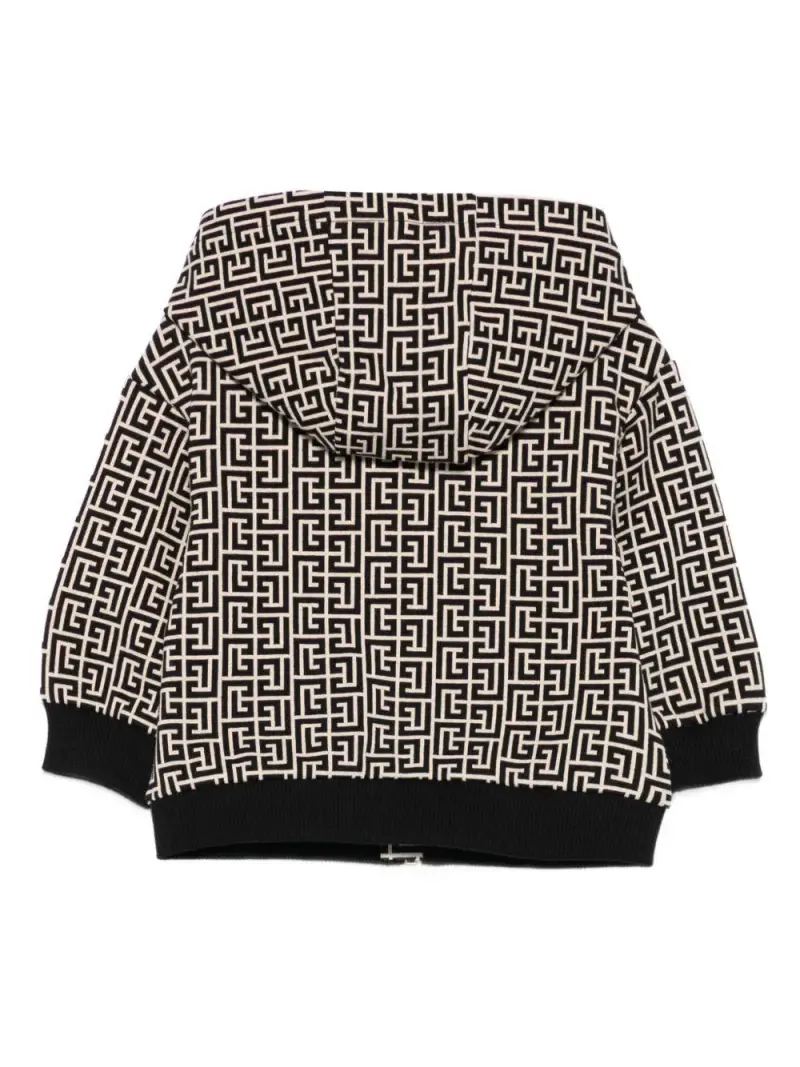 Felpa Beige e Nera con Cappuccio e Monogramma Beige nero miniatura 3