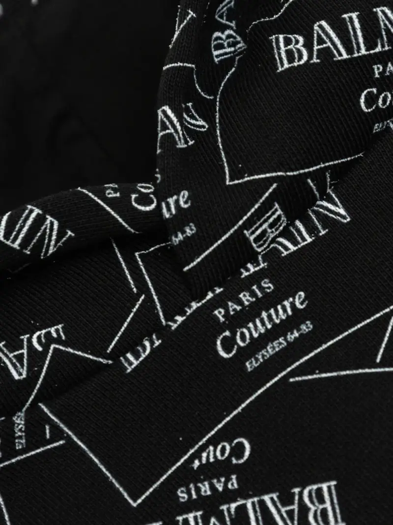 Felpa con Cappuccio e Logo Nero bianco miniatura 2