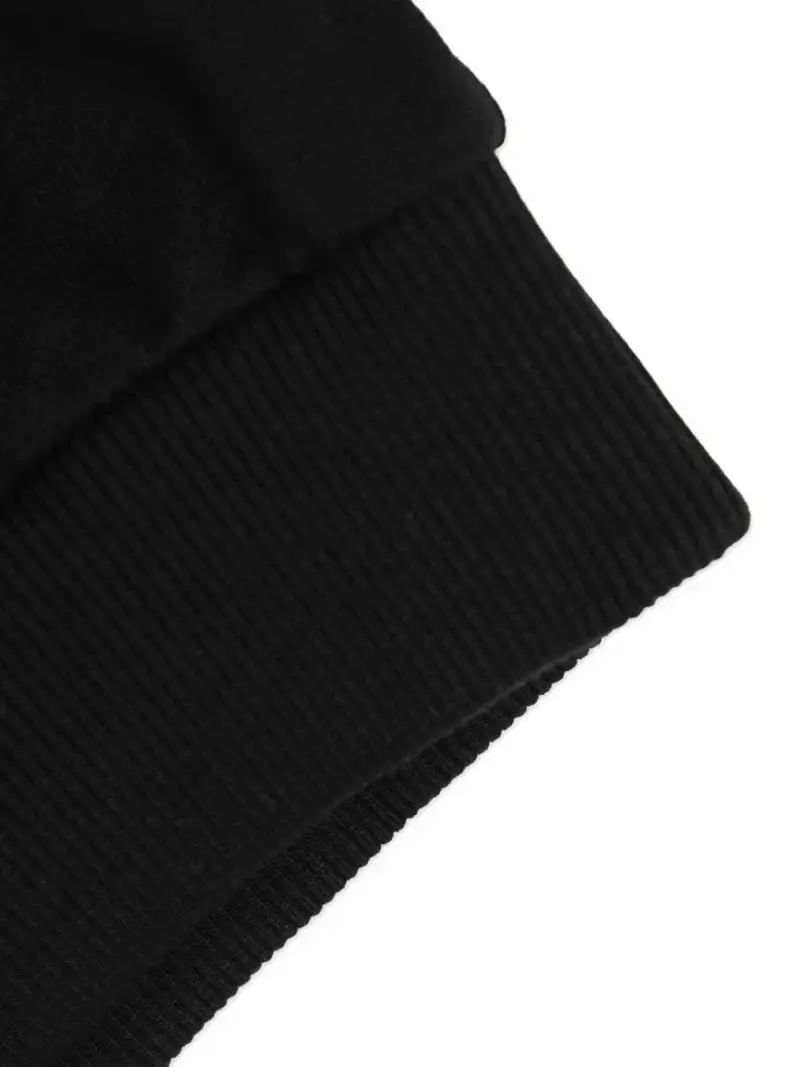 Felpa Nera con Logo Ricamato Nero bianco miniatura 3