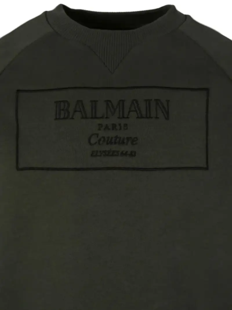 Felpa Verde con Logo Ricamato miniatura 2