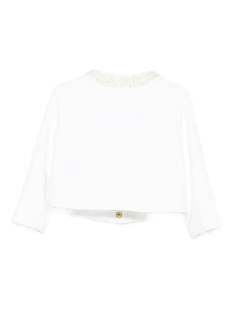 Giacca Bianca con Bottoni Dorati e Girocollo Bianco oro miniatura 2