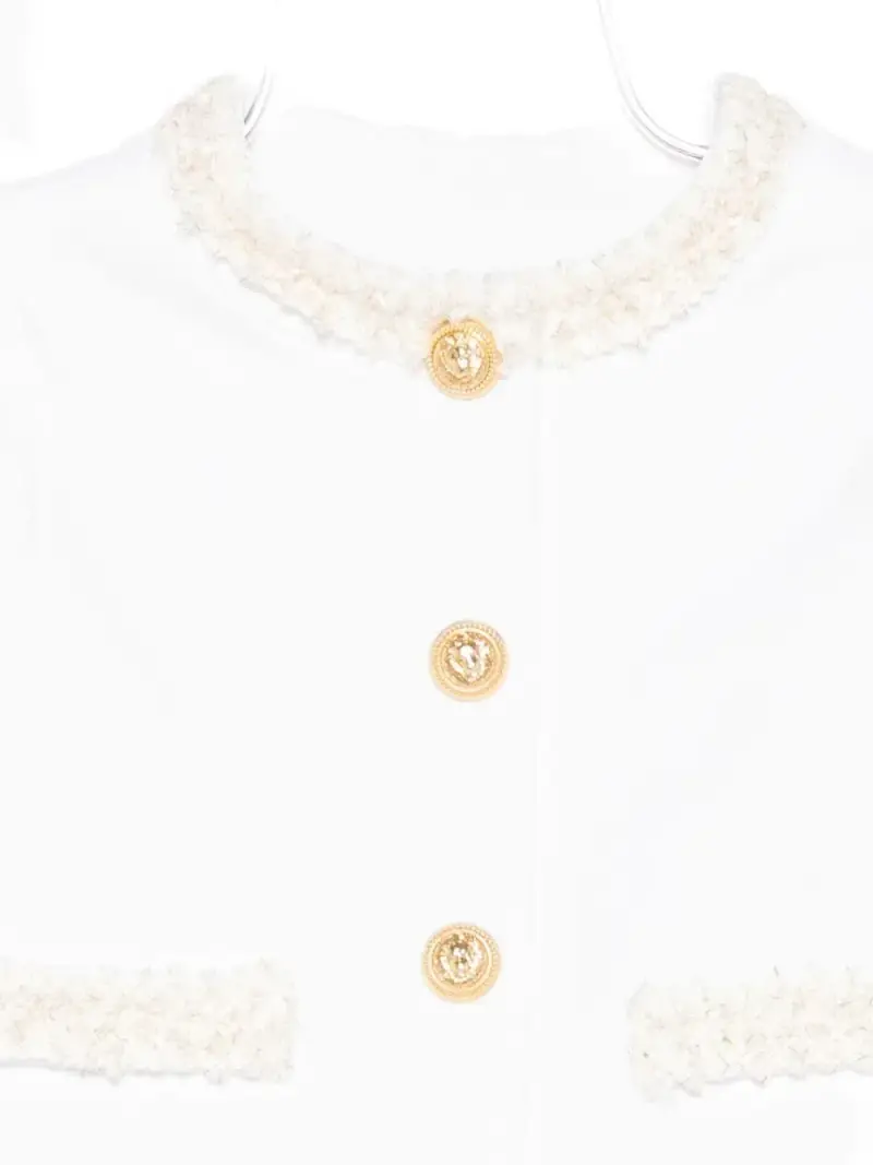 Giacca Bianca con Bottoni Dorati e Girocollo Bianco oro miniatura 3