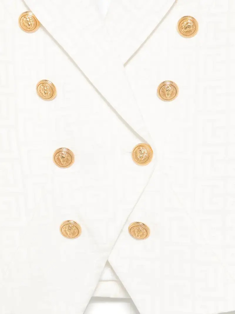 Giacca doppiopetto logo monogram all-over Avorio miniatura 2