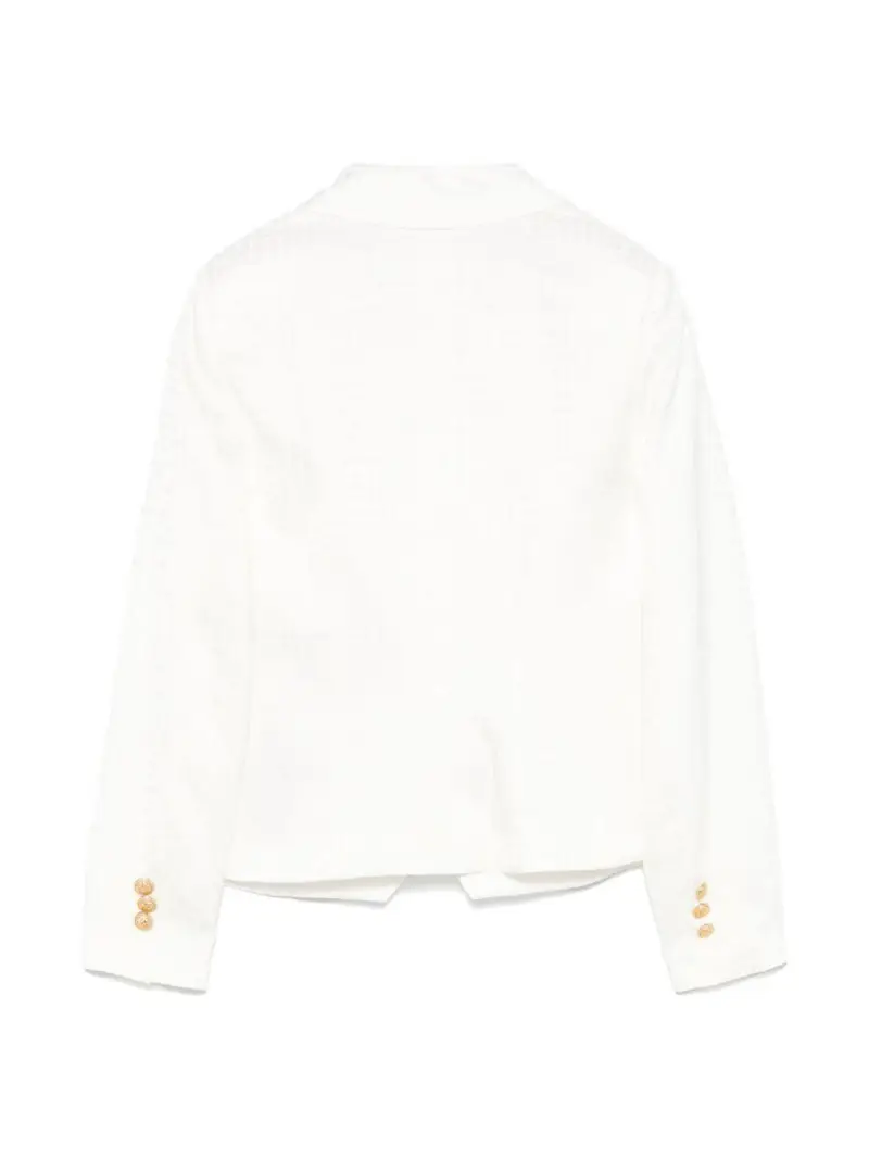 Giacca doppiopetto logo monogram all-over Avorio miniatura 3