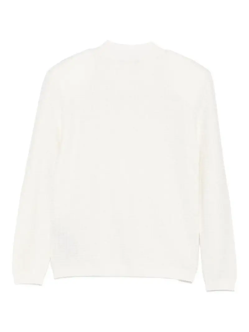 Maglione a Maniche Lunghe con Monogramma Bianco miniatura 2