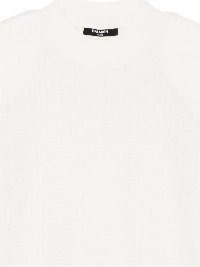 Maglione a Maniche Lunghe con Monogramma Bianco miniatura 3