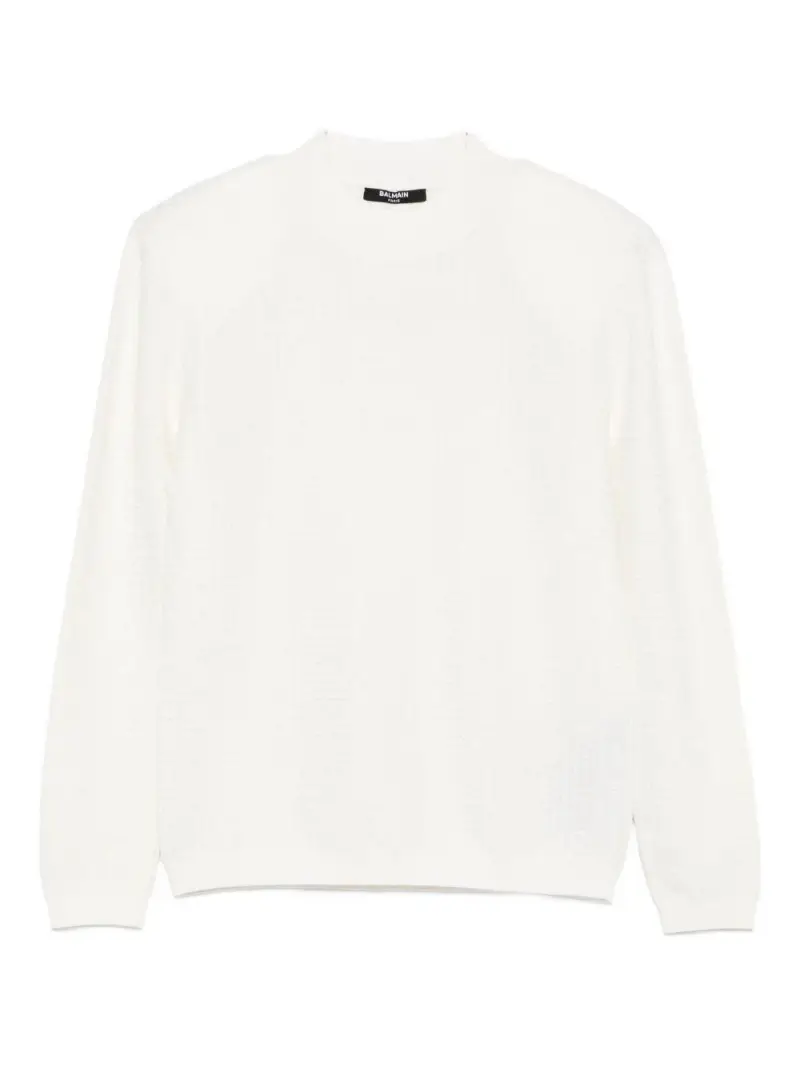 Maglione a Maniche Lunghe con Monogramma Bianco