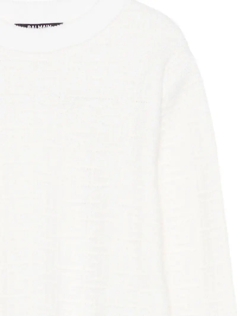 Maglione Bianco a Trama in Rilievo miniatura 3