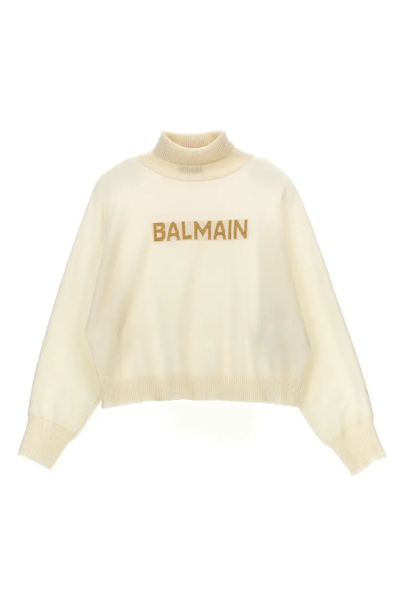 Maglione Logo Glitter Bianco