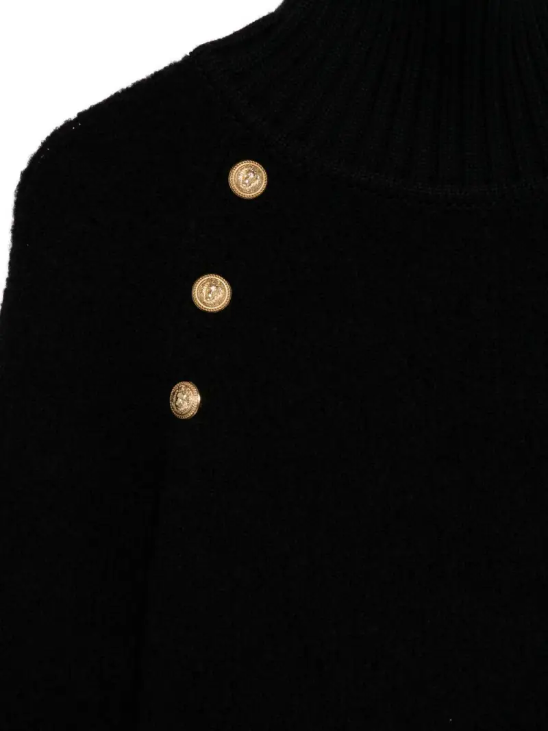 Maglione Nero a Collo Alto Nero oro miniatura 3