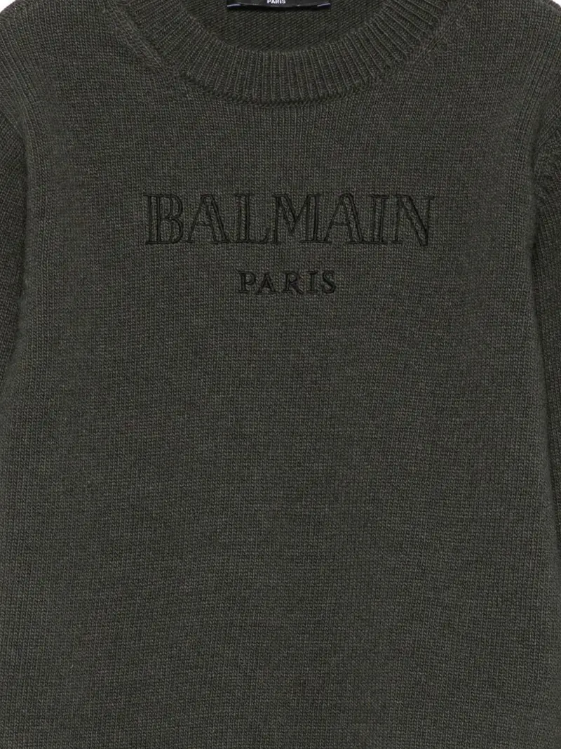 Maglione Verde Scuro Con logo Ricamato miniatura 2