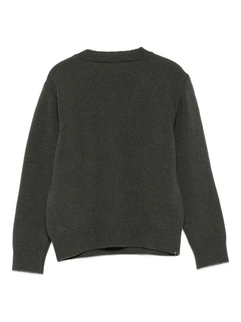 Maglione Verde Scuro Con logo Ricamato miniatura 3