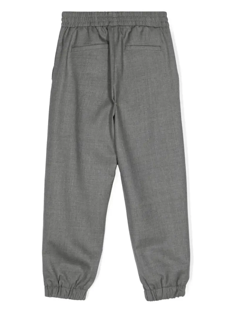 Pantalone affusolato grigio etichetta logo miniatura 2