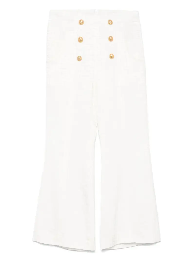 Pantalone avorio logo monogram all-over