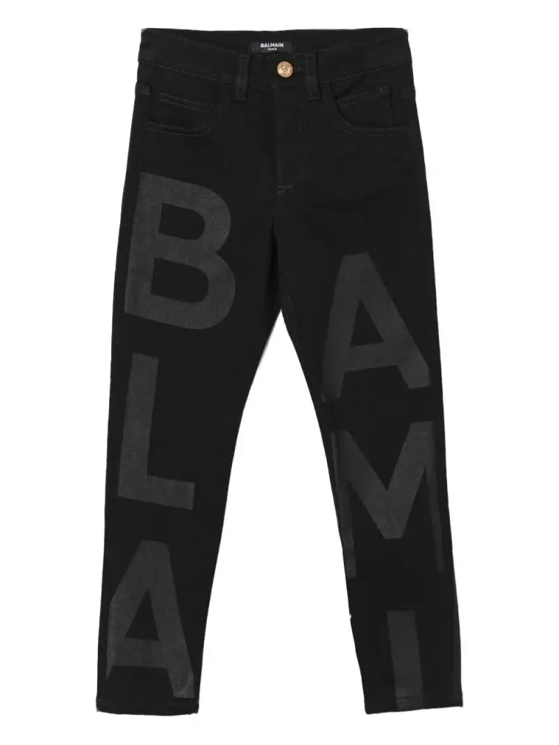 Pantalone nero big logo lettering miniatura 3
