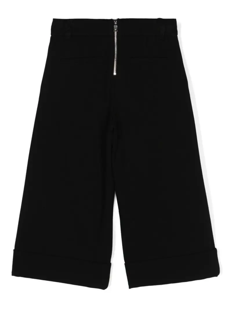 Pantalone nero gamba ampia bottoni logati miniatura 3