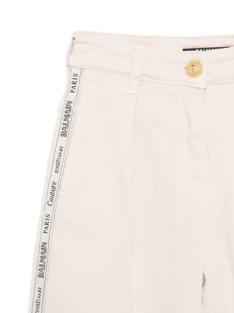 Pantaloni Beige con Logo Beige bianco miniatura 3