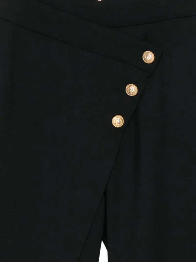 Pantaloni Neri a Portafoglio con Bottoni Nero oro miniatura 2