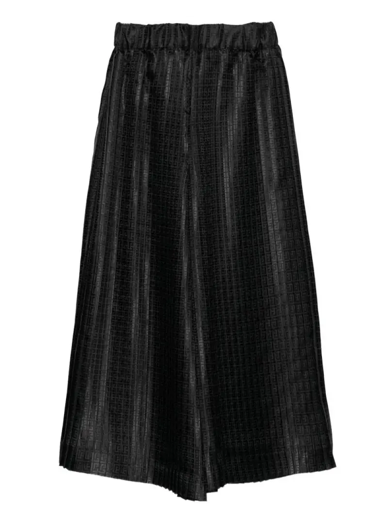 Pantaloni Neri Plissettati con Monogramma Nero miniatura 3