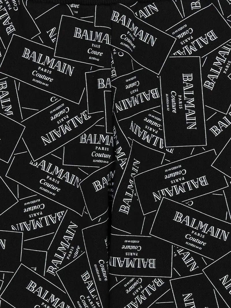 Pantaloni Sportivi Neri con Logo All-Over Nero bianco miniatura 2