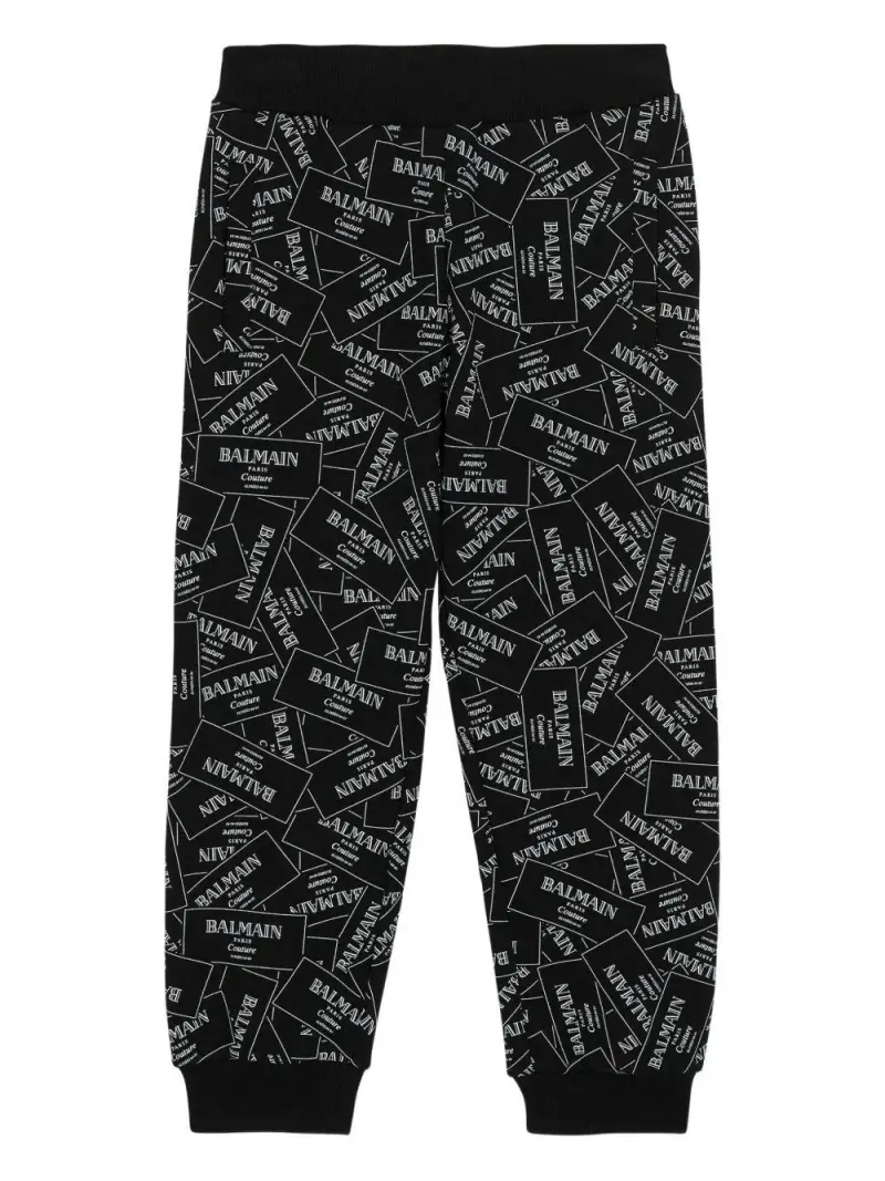 Pantaloni Sportivi Neri con Logo All-Over Nero bianco