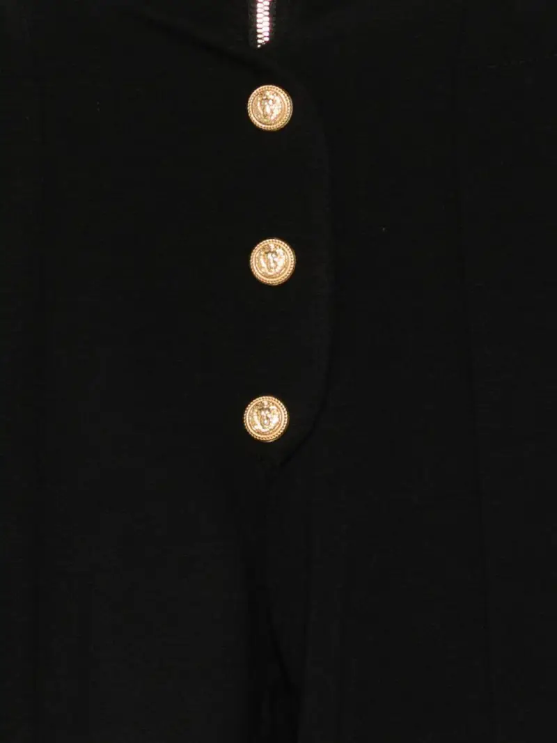 Shorts Neri a Vita Alta con Bottoni Nero miniatura 2