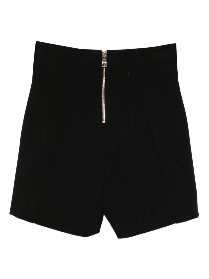Shorts Neri a Vita Alta con Bottoni Nero miniatura 3