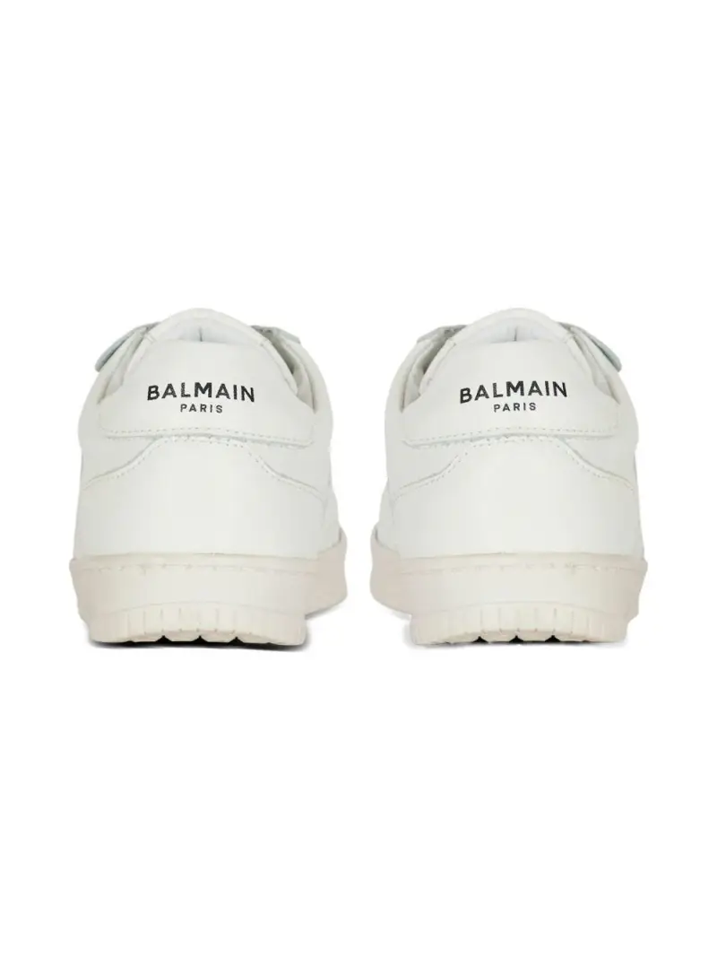 Sneakers Bianche in Pelle con Logo Laterale Bianco miniatura 2