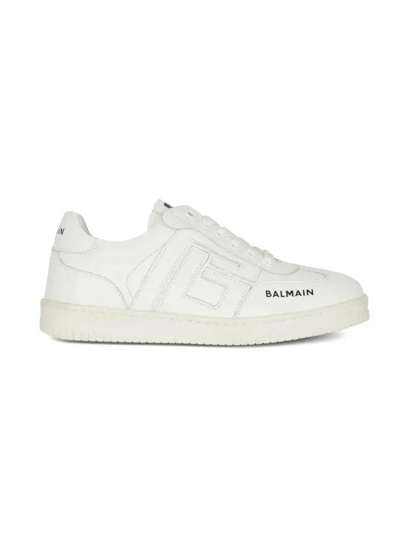 Sneakers Bianche in Pelle con Logo Laterale Bianco