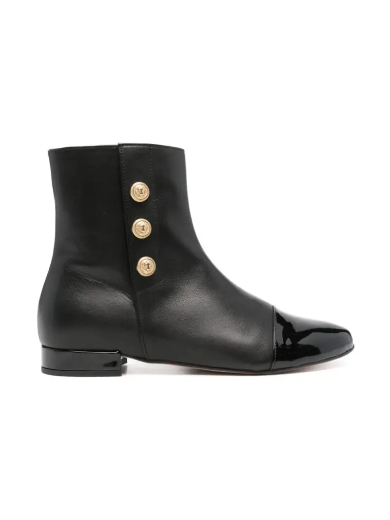 Stivaletto nero con punta lucida Nero oro