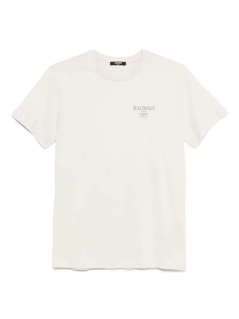 T-shirt Bambina in Cotone Beige con Logo Beige nero