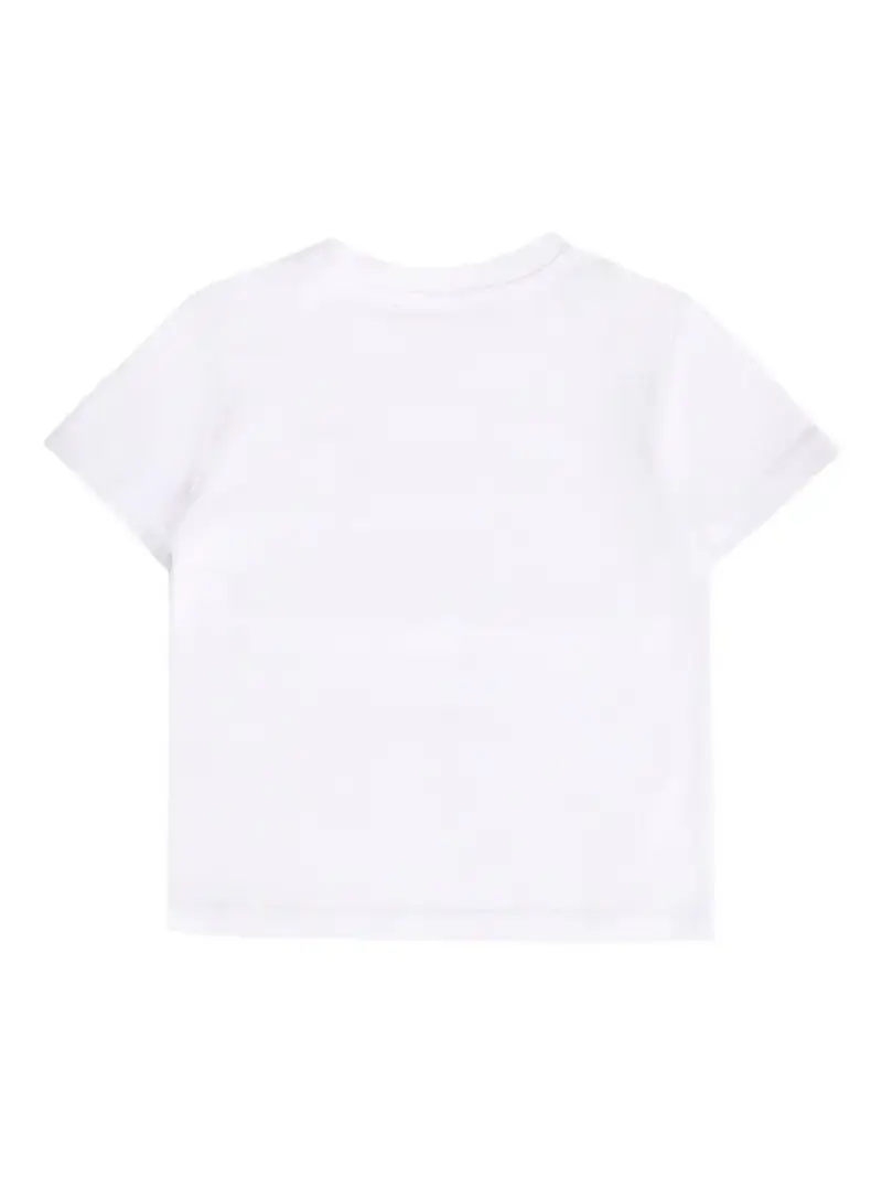 T-shirt Bianca con Stampa Logo Bianco oro miniatura 2