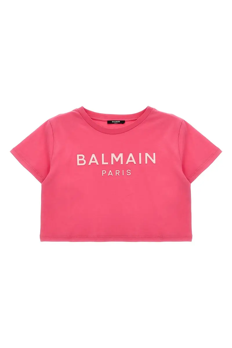 T-Shirt Logo Rilievo Fuxia