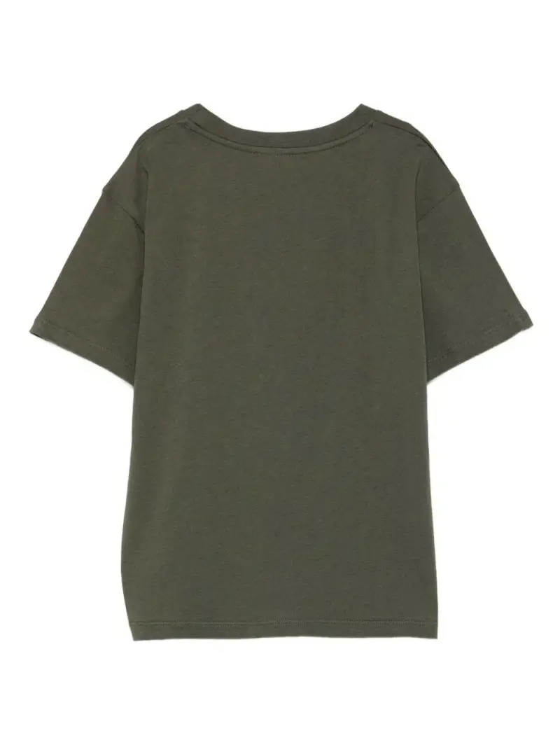 T-shirt Verde Oliva con Logo Metallizzato miniatura 2
