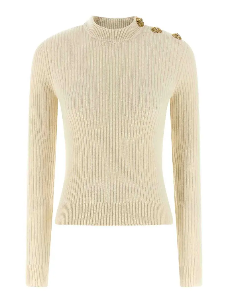 Maglione a coste Bianco