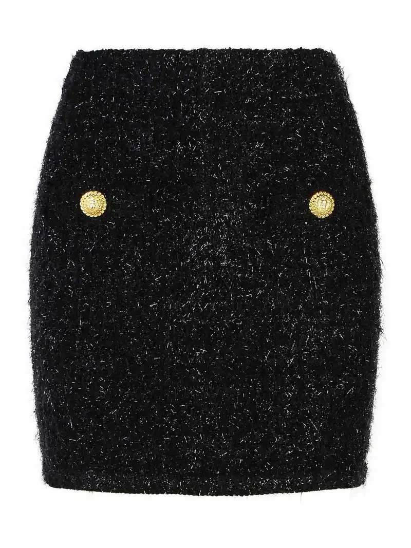 Minigonna in misto viscosa Nero