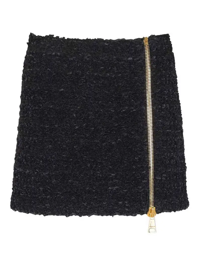 Minigonna in tweed Nero