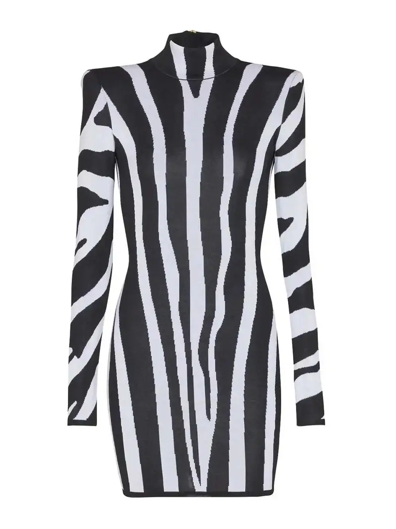 MiniVestito con motivo zebrato Multicolore