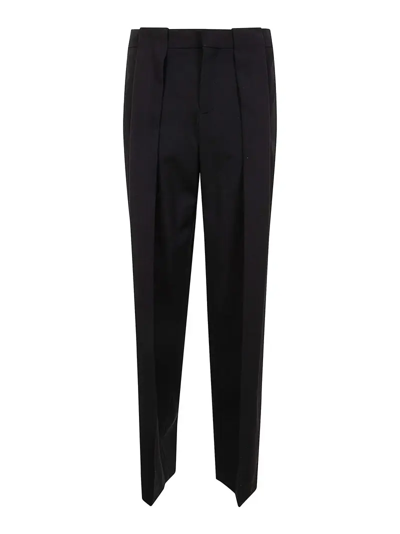 Pantaloni Plissettati del Pil Nero