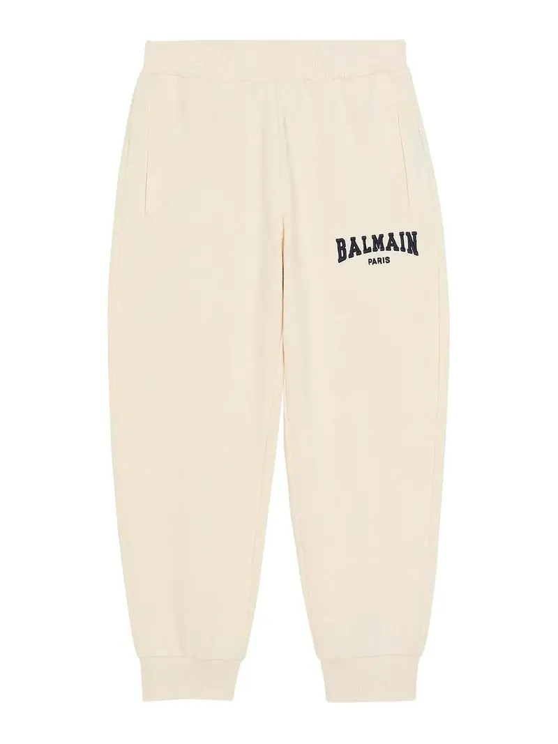 Pantaloni Sportivi In Cotone Beige