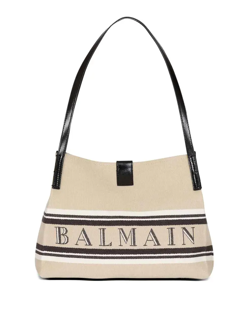 Release piccola borsa tote in tela e pelle Beige