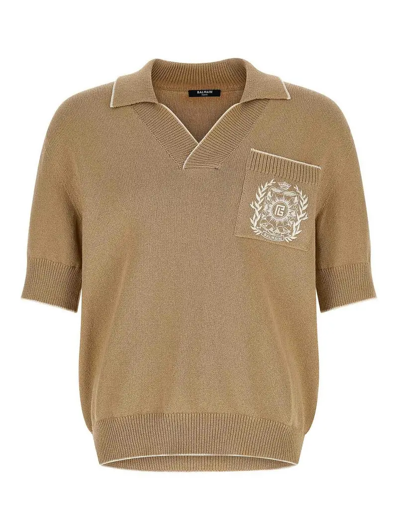 Shirt da ricamo Beige