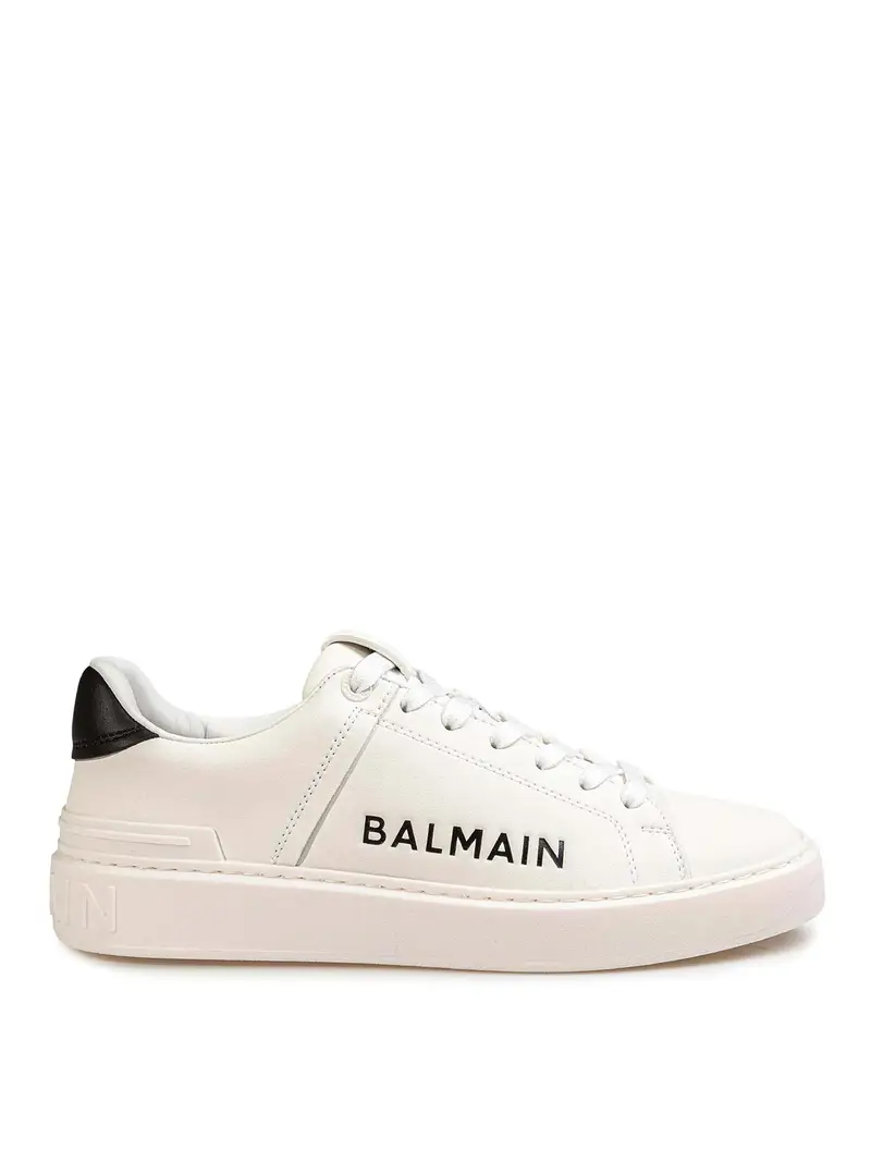Balmain Sneakers B Court In Pelle Bianca Bianco