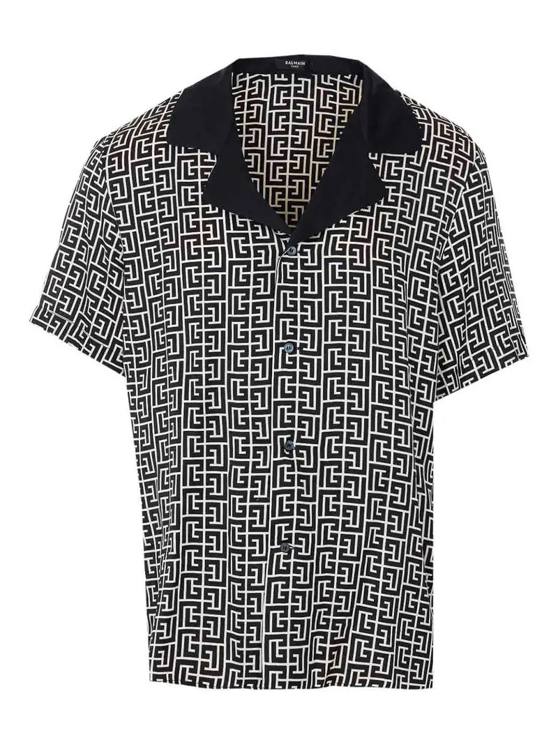 T-shirt con monogramma bianco e nero