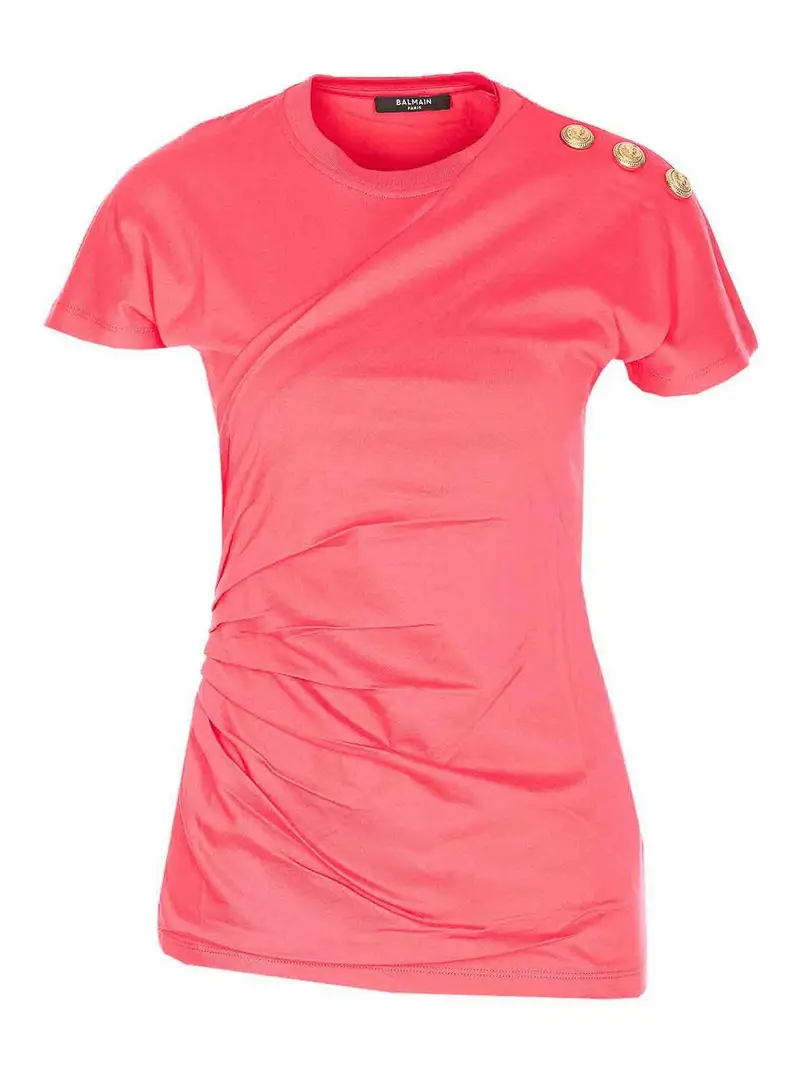 T-shirt drappeggiata a 3 bottoni Multicolore