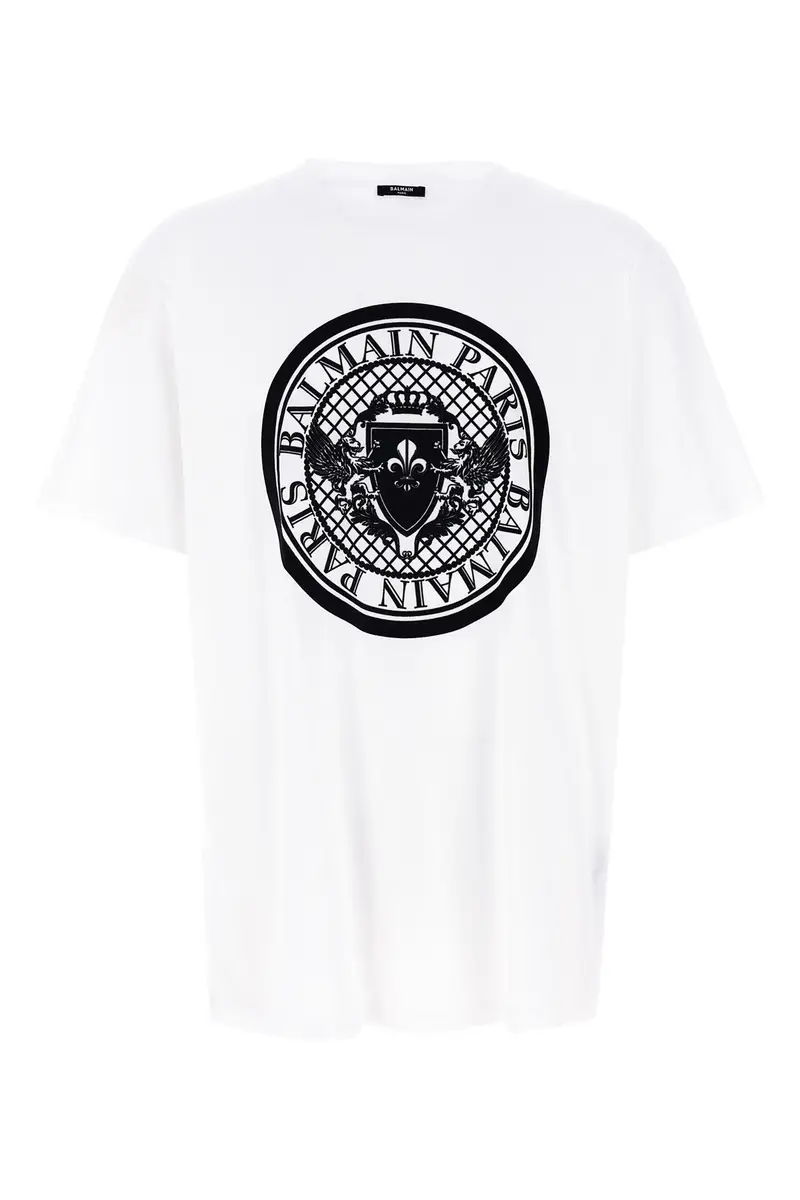 T-Shirt Logo Velluto Bianco